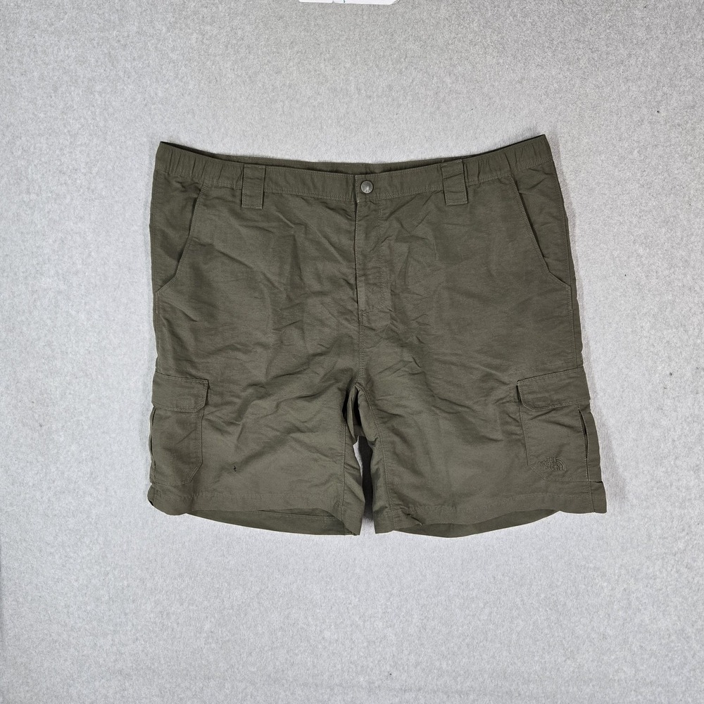 The North Face Men Shorts 2XL Olive Green Nylon Cargo 8" Inseam Outdoor READ